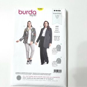 Burda Style 6393 Jacket Sewing Pattern Women Plus